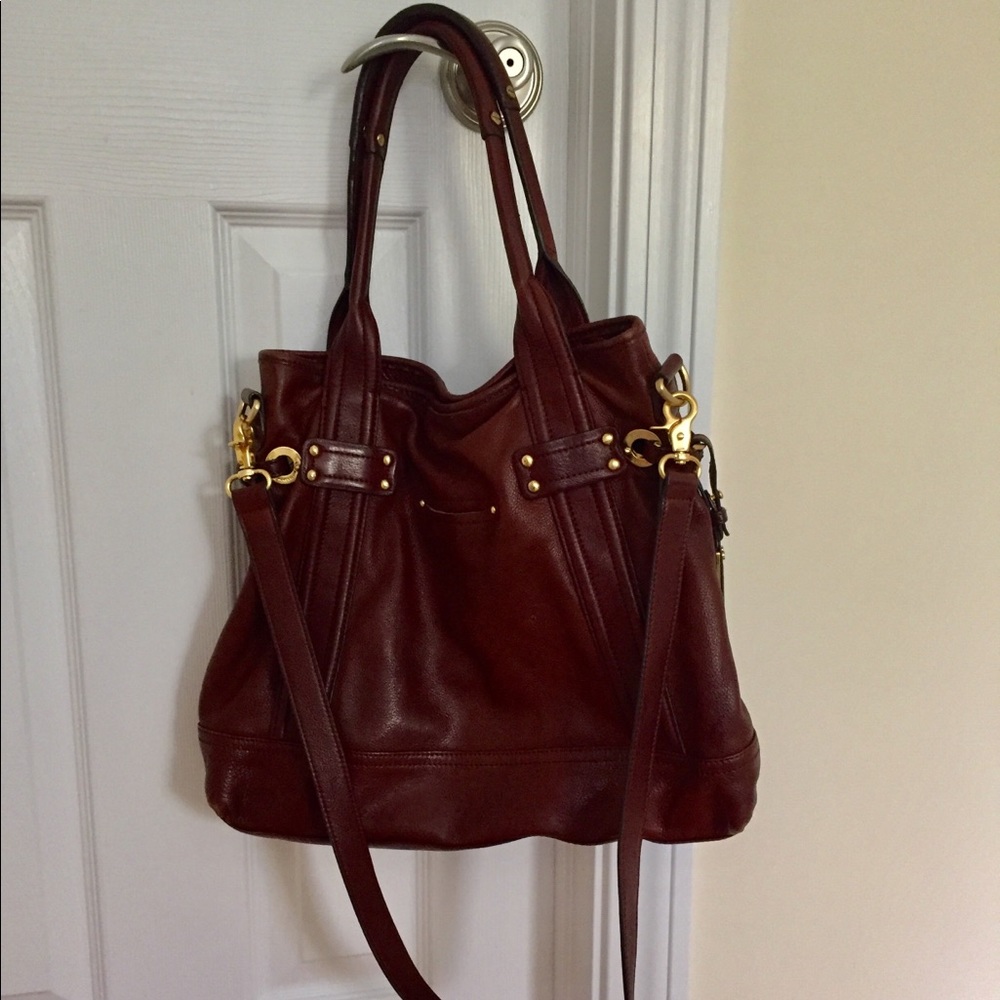 brown leather BMakowsky bag